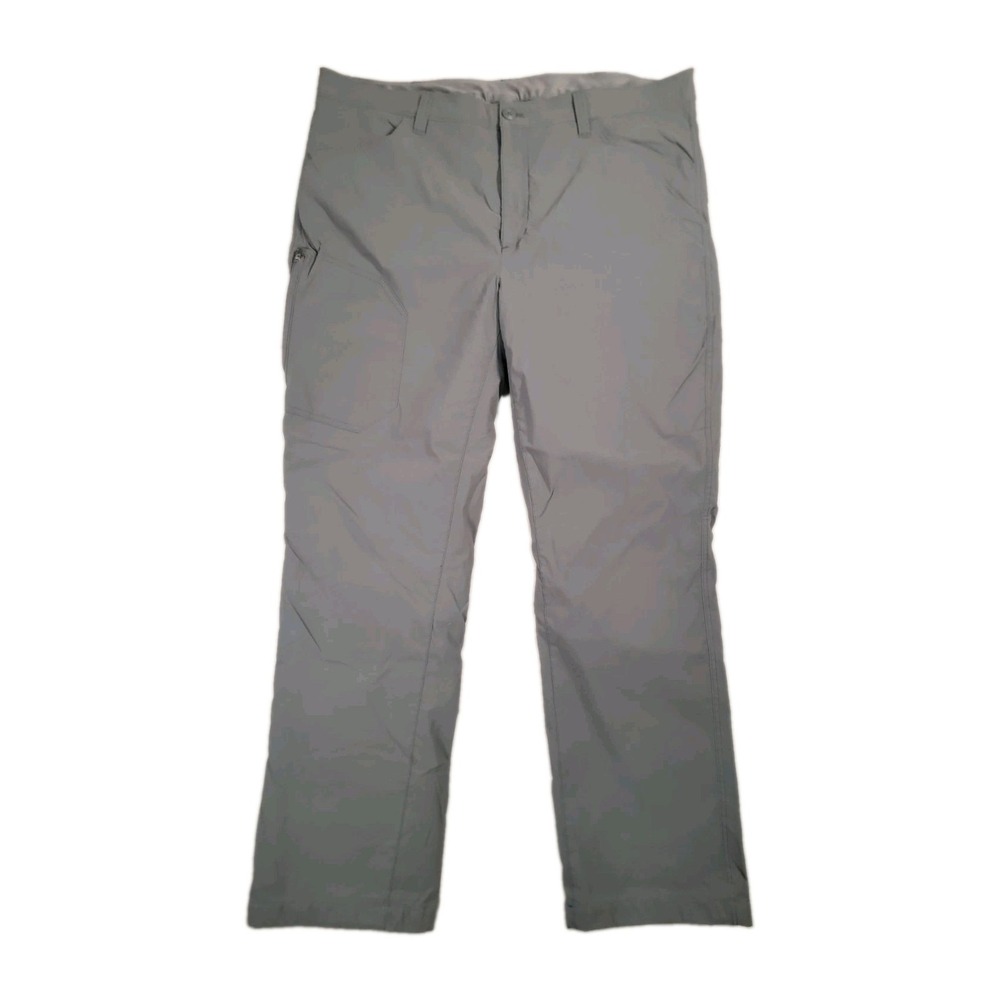 Eddie Bauer Fleece Lined Tech Pants Mens 40x32 Gray Stretch Outdoor Hiking Cargo